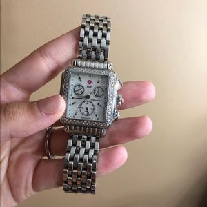 Michele diamond deco watch